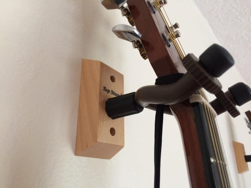 Top Stage TopStage JX15-NAT Top Stage Home and Studio Guitar Keeper (Hanger) Stand Holder Rack w/Hardwood Base Wall Mount, JX-15 - Image 5